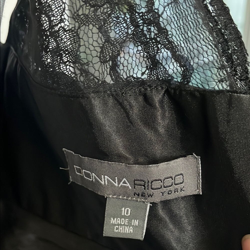 Donna Ricco Elegant Black Chiffon Dress - Picture 11 of 12